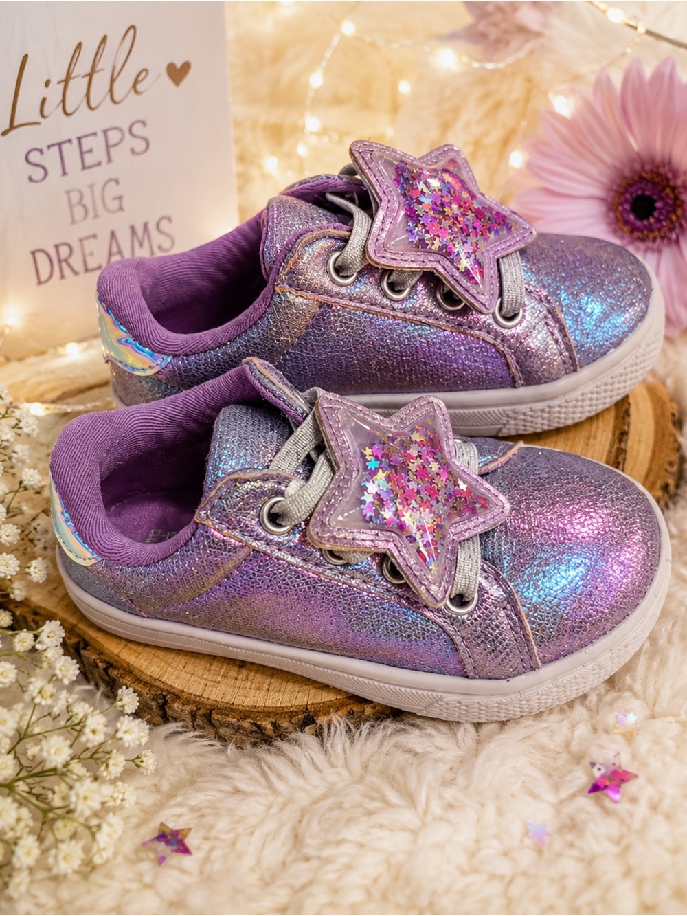 The Children's Place Lilac Glitter Star Sneakers